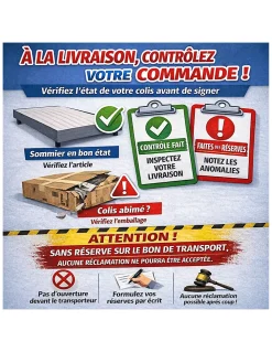 SOMMIER TAPISSIER NOIR 100x200x2 (200x200) FABRICATION FRANÇAISE ARTISANALE PIEDS OFFERTS HAUTEUR avec PIEDS 27 cm