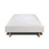 Sommier Tapissier Tissu Beige clair 90x200 H35cm