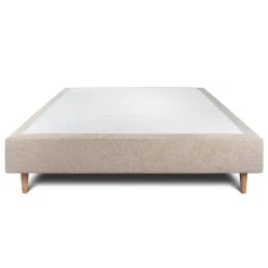 Sommier Tapissier Tissu Beige brun 150x200 H35cm