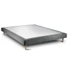 Sommier Tapissier Tissu Gris anthracite 150x200 H29cm