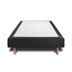 Sommier Tapissier Tissu Noir 80x200 H35cm