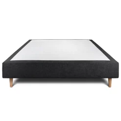 Sommier Tapissier Tissu Noir 135x190 H35cm