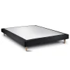 Sommier Tapissier Tissu Noir 150x190 H29cm