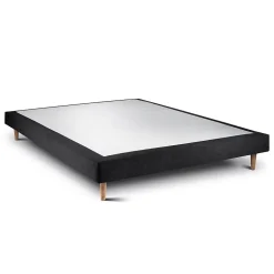 Sommier Tapissier Tissu Noir 150x190 H29cm