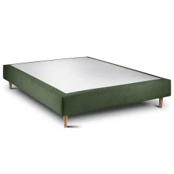 Sommier Tapissier Tissu Vert 140x190 H35cm