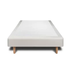 Sommier Tapissier Velours Gris clair 90x190 H35cm