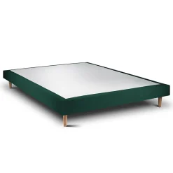 Sommier Tapissier Velours Vert 160x200 H29cm