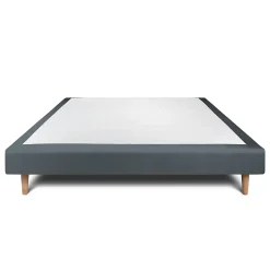 Sommier Tapissier Velours Gris anthracite 150x200 H29cm