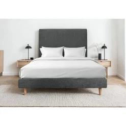 Sommier Tapissier Velours Gris anthracite 150x200 H29cm