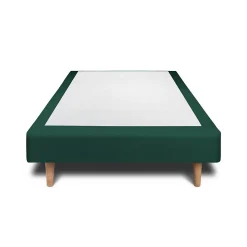 Sommier Tapissier Velours Vert 90x190 H35cm