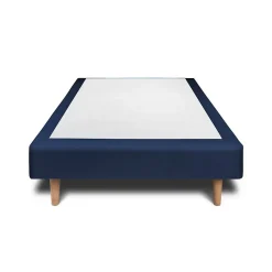 Sommier Tapissier Velours Bleu 90x200 H29cm