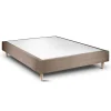 Sommier Tapissier Velours Taupe 140x200 H35cm