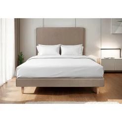 Sommier Tapissier Velours Taupe 135x190 H29cm