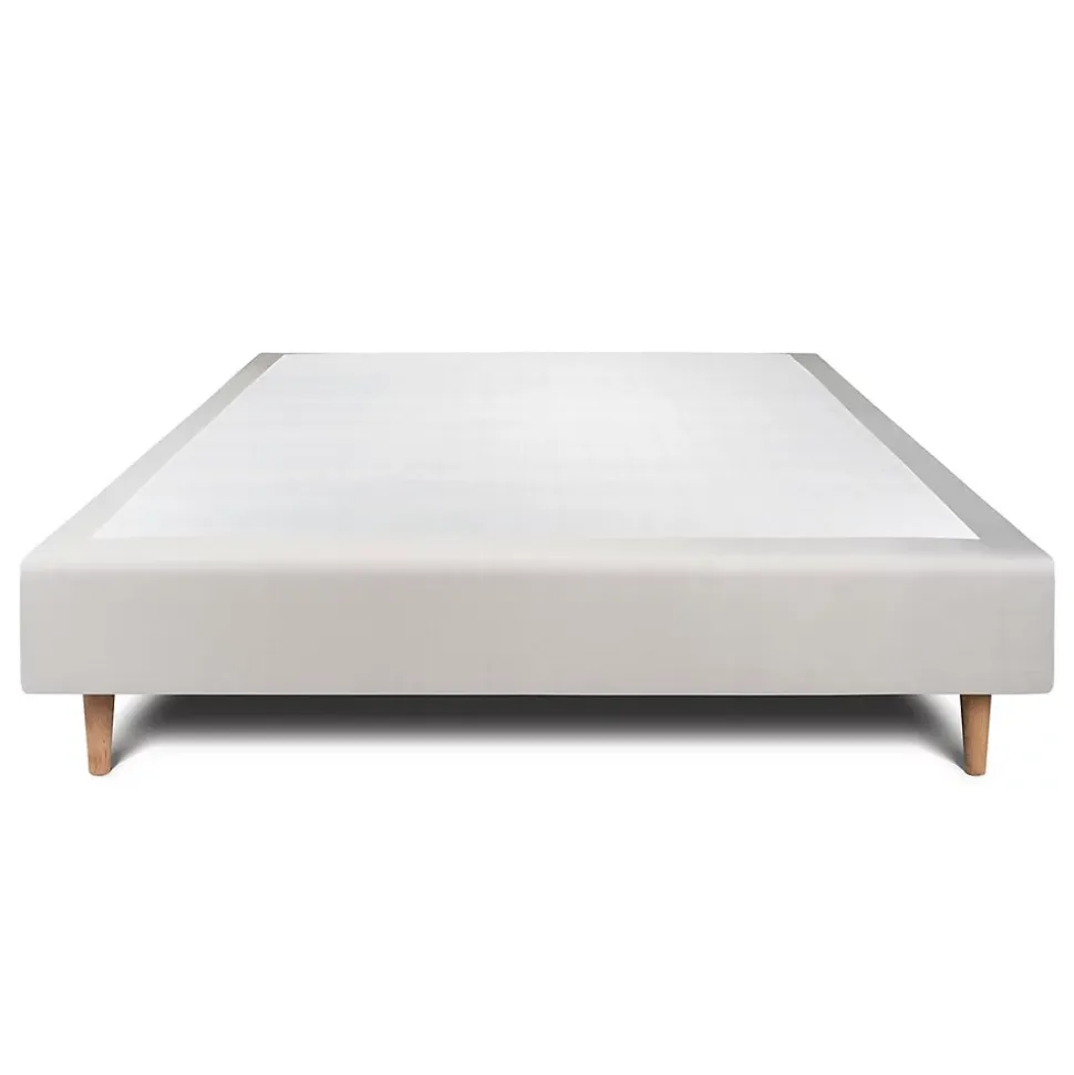 Sommier Tapissier Velours Gris clair 160x200 H35cm