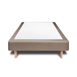 Sommier Tapissier Velours Taupe 90x190 H29cm