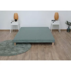Sommier tapissier vert celadon 140x190
