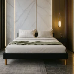 SOMMIER TAPISSIER 120x190 - 20 cm - 13 lattes - montage rapide et facile - revêtement facile d'entretien - SOMMIER GREGORY NOIR