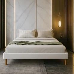 Sommier Tapissier 200x200 cm - 18 cm - Compatible avec Tous Matelas - Confort Optimal - Montage Rapide et Facile - 13 Lattes - SOM