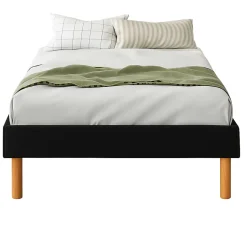 Sommier Tapissier 80x200 cm - 20 cm - 13 Lattes - Montage Rapide et Facile - Design Moderne et Esthétique - SOMMIER ADRIEN NOIR