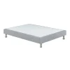 Sommier tapissier 160x200 cm en tissu gris et pieds métal - REMIMOS