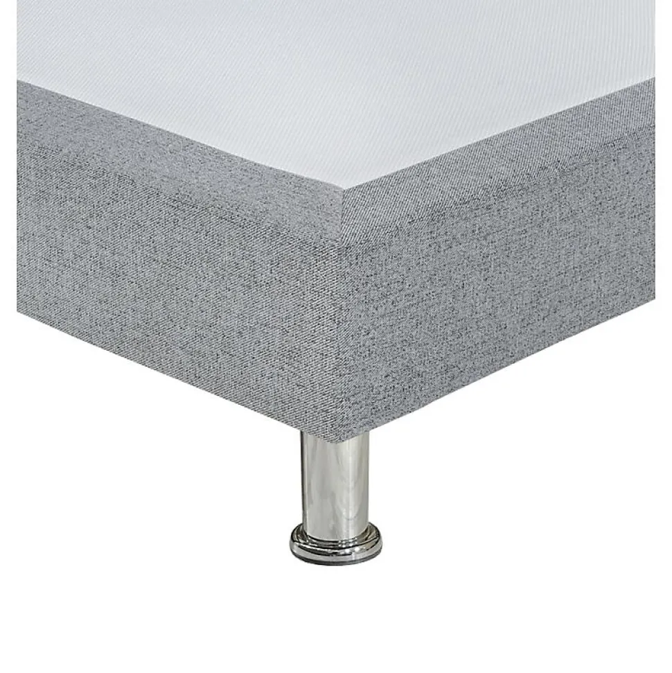 Sommier tapissier 160x200 cm en tissu gris et pieds métal - REMIMOS