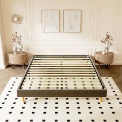 Sommier Tapissier 160x200cm , 14 lattes, Comfort, Brun