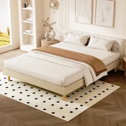 Sommier tapissier 140x200cm, 14 lattes, 9 pieds Hauteur du cadre 29 cm