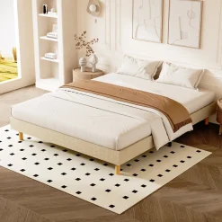 Sommier tapissier 140x200cm, 14 lattes, 9 pieds Hauteur du cadre 29 cm