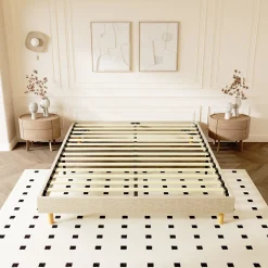 Sommier tapissier 140x200cm, 14 lattes, 9 pieds Hauteur du cadre 29 cm