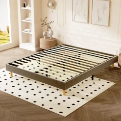 Sommier tapissier 140x200cm, 14 lattes, 9 pieds Hauteur du cadre 29 cm