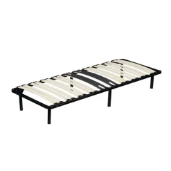 Sommier 70x190 - cadre metal - renforcé - confort optimal - montage facile - 6 pieds - 18 lattes 9 mm