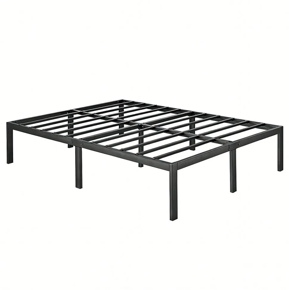Sommier 140x190, Cadre de Lit 140x190 cm, Hauteur 36 cm pour Rangement, Plateforme en Métal, Lit 140 x 190 avec Sommier