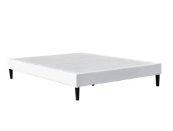 Sommier 140x200 cm - dehoussable - blanc - pieds 20 cm - 2x13 lattes - soutien ferme - confort optimal - usage quotidien