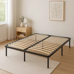 Sommier 180x200 cm - Jacky - Solide et Confortable x 29 cm - Cadre à lattes + 6 pieds en métal - Épaisseur métal 1,2 mm - 14 latte