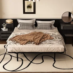 Sommier 140x200 cm, 7 Pieds Durable, Lit avec Sommier à Lattes pour Adulte