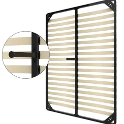 Sommier 140x190 cm, 2x18 lattes, lit avec sommier à lattes, sans pieds