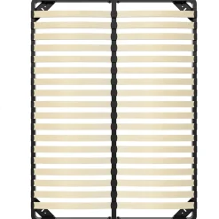 Sommier 140x190 cm, 2x18 lattes, lit avec sommier à lattes, sans pieds