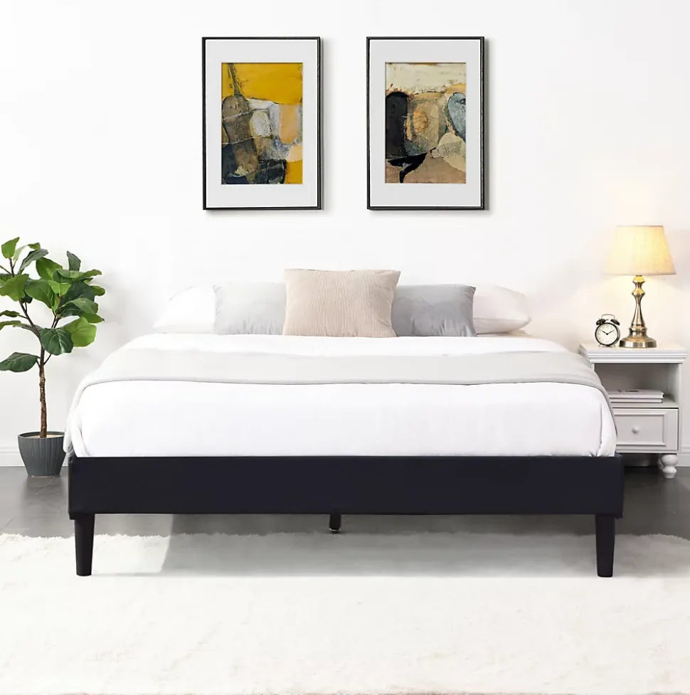 Sommier 120x190 Déhoussable - 20 cm - 13 Lattes - Montage Rapide - Entretien Facile - Confort Optimal - Design Moderne - Anna Noir