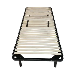 Sommier 80x190 Noir Cadre à lattes Renforcé et Soutien Réglable - 29 cm - Épaisseur Métal 1,4 mm - 34 Lattes 9 mm d'épaisseur - La