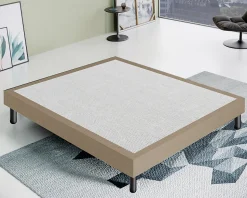 Sommier 160x190 Tapissier Déco Couleur Beige Resistant Jusqu'à 120 Kg Par Personne