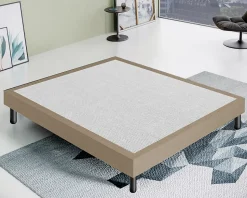 Sommier 140x190 Tapissier Déco Couleur Beige Resistant Jusqu'à 120 Kg Par Personne
