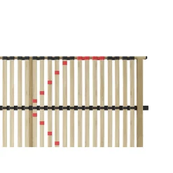 Sommier ZITTARO 28 lattes 90x200 cm Finition chene et noir Soutien ferme et design sobre