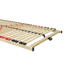 Sommier ZITTARO 28 lattes 90x200 cm Finition chene et noir Soutien ferme et design sobre