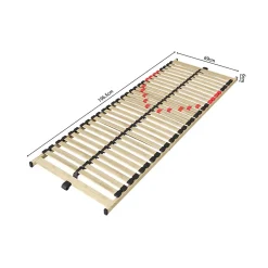 Sommier ZITTARO 28 lattes 70x200 cm Finition chene et noir Confort et robustesse