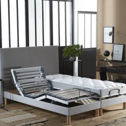 Sommiers électriques lattes lisse gris 2x70x190