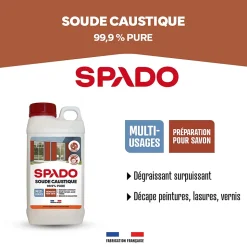 Soude caustique formule pure 99,9% Spado 1kg