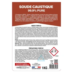 Soude caustique formule pure 99,9% Spado 1kg