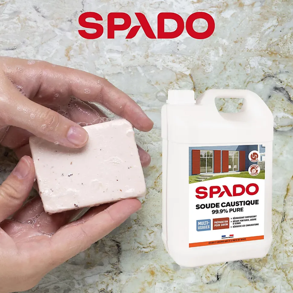 Soude caustique formule pure 99,9% Spado 4kg