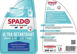Spray nettoyant ultra détartrant vinaigre blanc Spado 500ml
