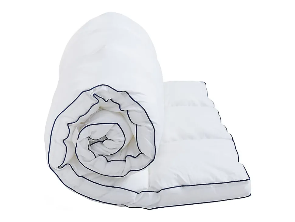 Surconfort de matelas anti-acariens 2 places - 160 x 200 cm - Enveloppe satin 120 fils/cm2 - garnissage 1000gr/m2 - Blanc